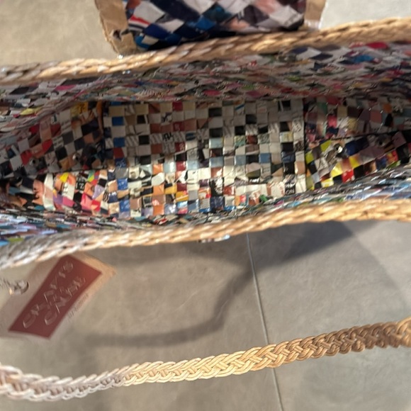 Hand Crafted Multicolored Candy Wrapper Bag by Kultura New With Tags - Picture 8 of 13